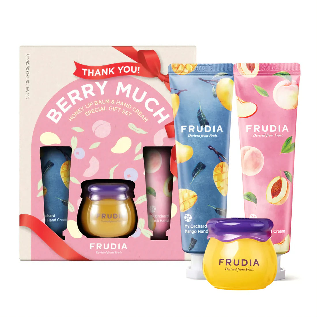 FRUDIA Honey Lip Balm &amp; Hand Cream Gift Set Thank You Berry Much